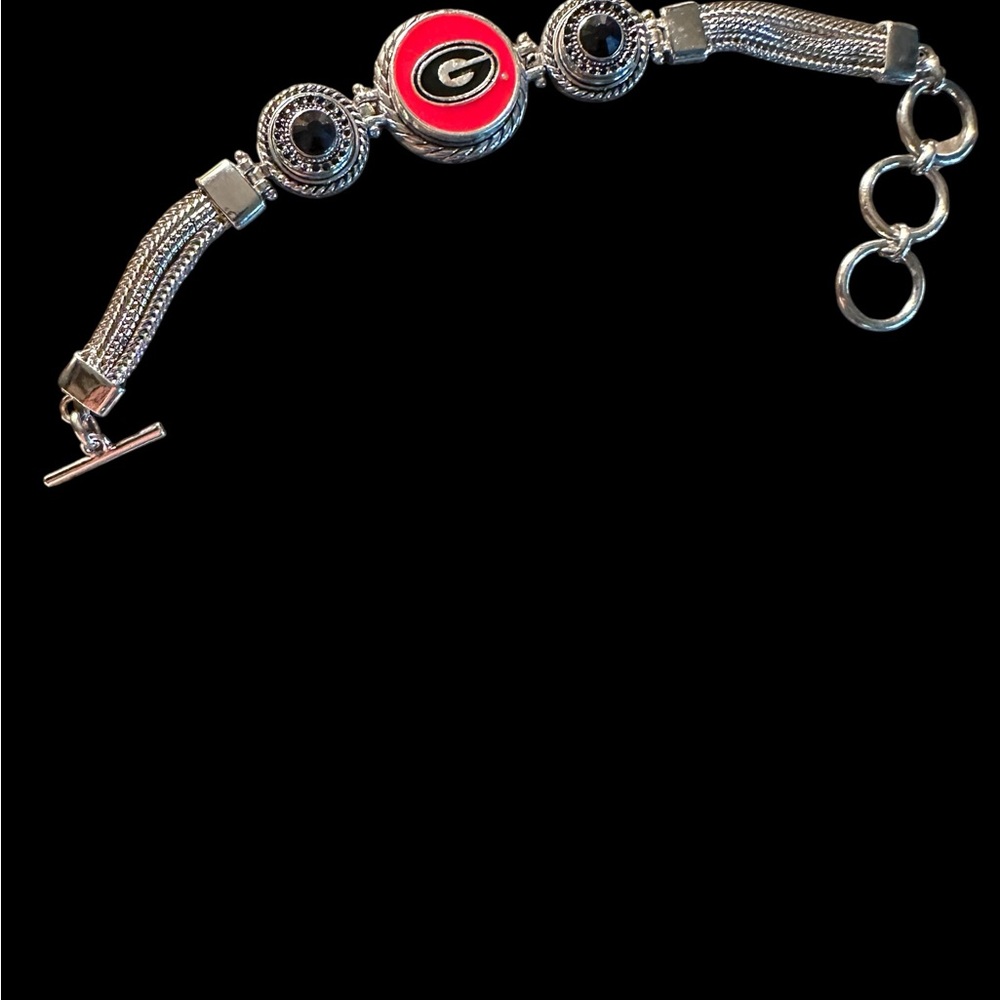 Silver and Red Women's Team Bracelet